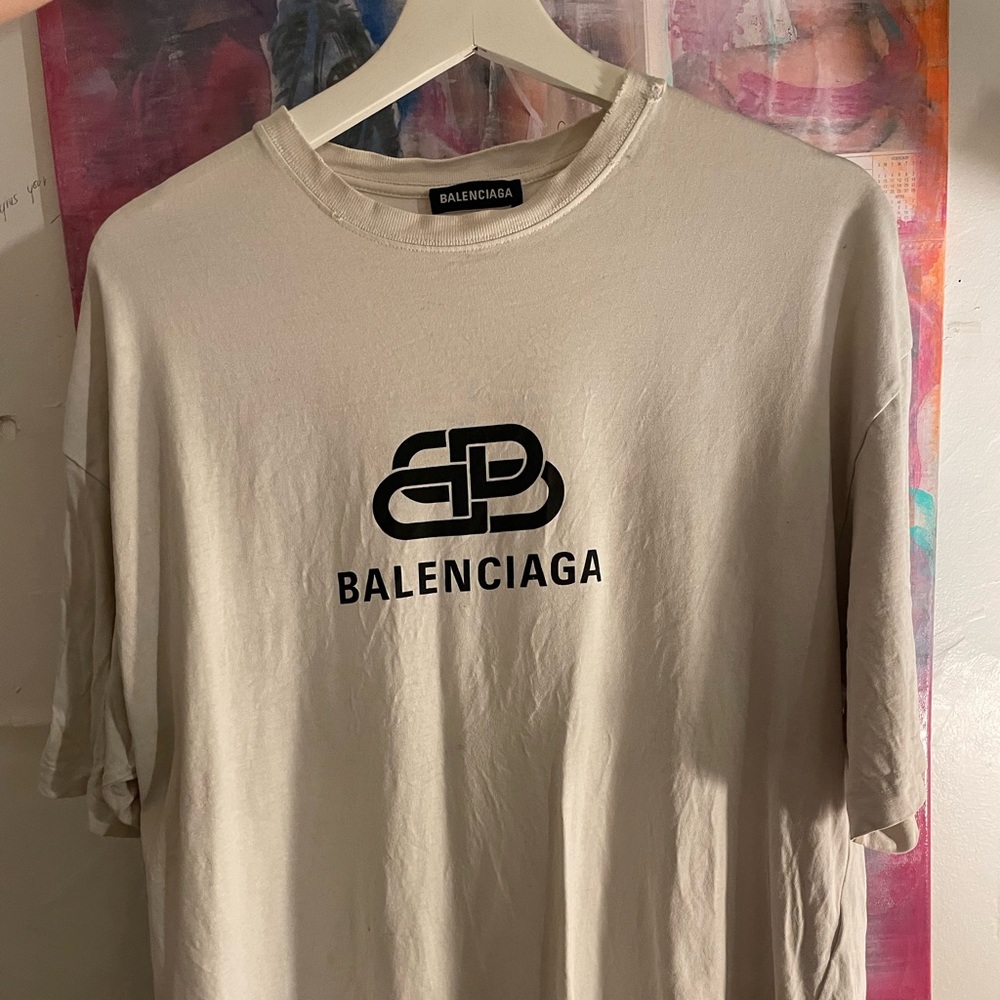 BALENCIAGA LOGO WHITE TEE